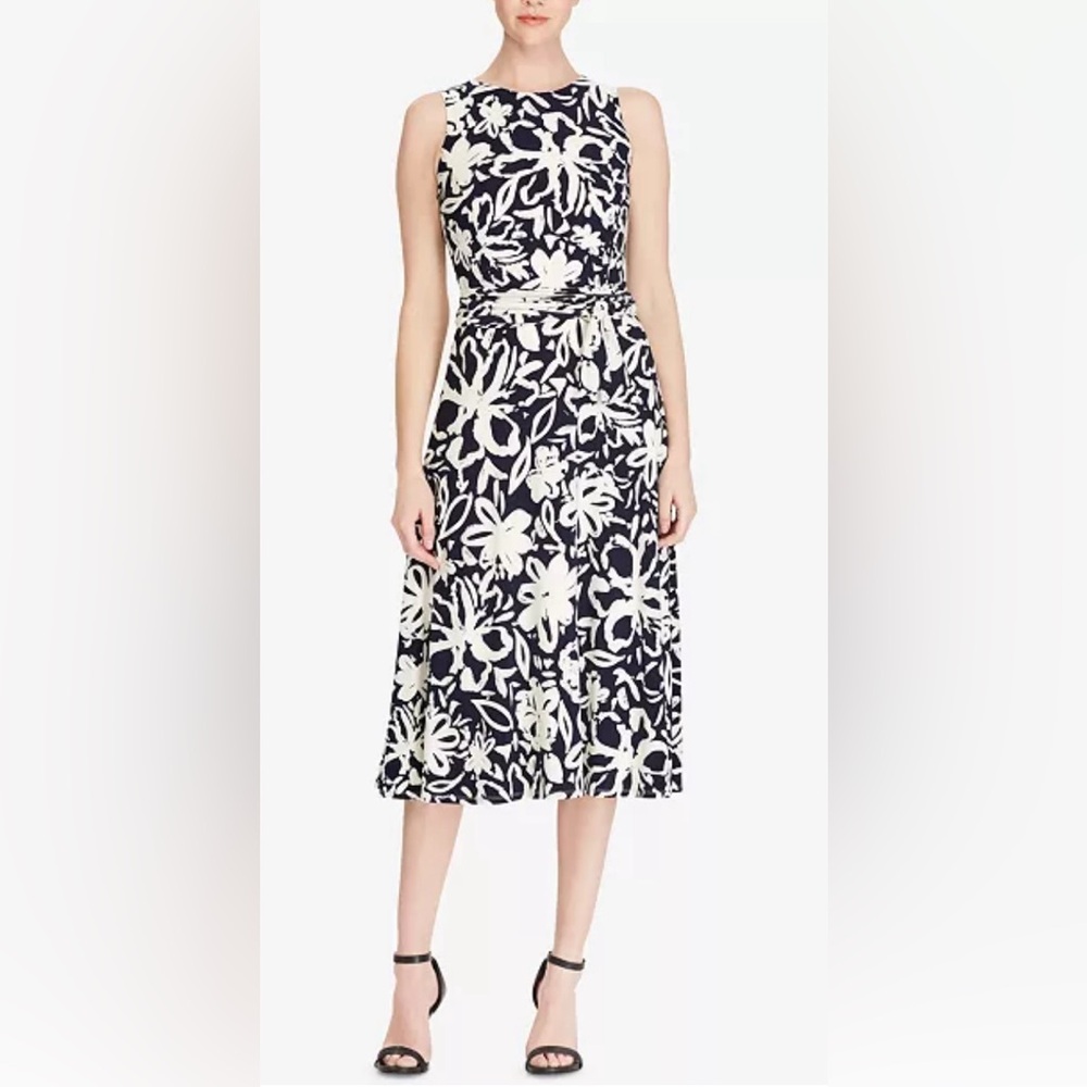 Lauren Ralph Lauren Floral Print Midi Fit & Flare Dress